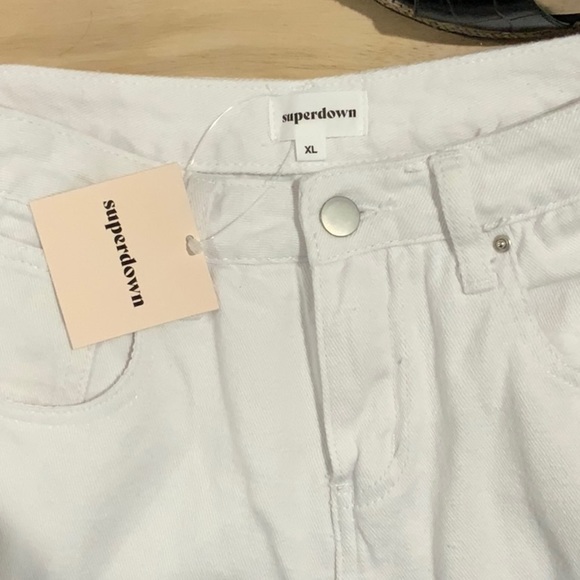 Revolve Superdown Lucy Crop Flare White Jeans B7 - Picture 9 of 13